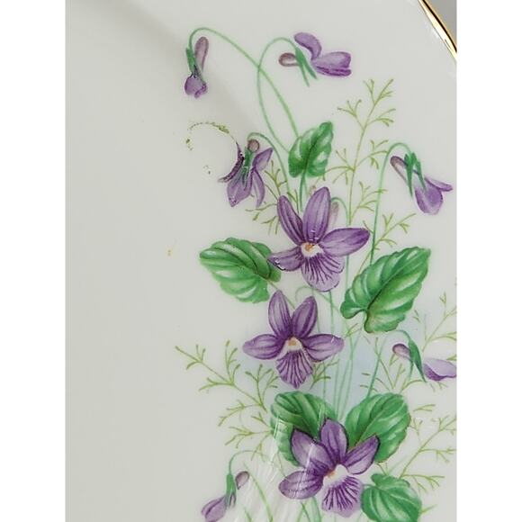 Royal Albert March Violet Wild Flower Year 1987 Bone China 8" Wall Decor England - Picture 5 of 14